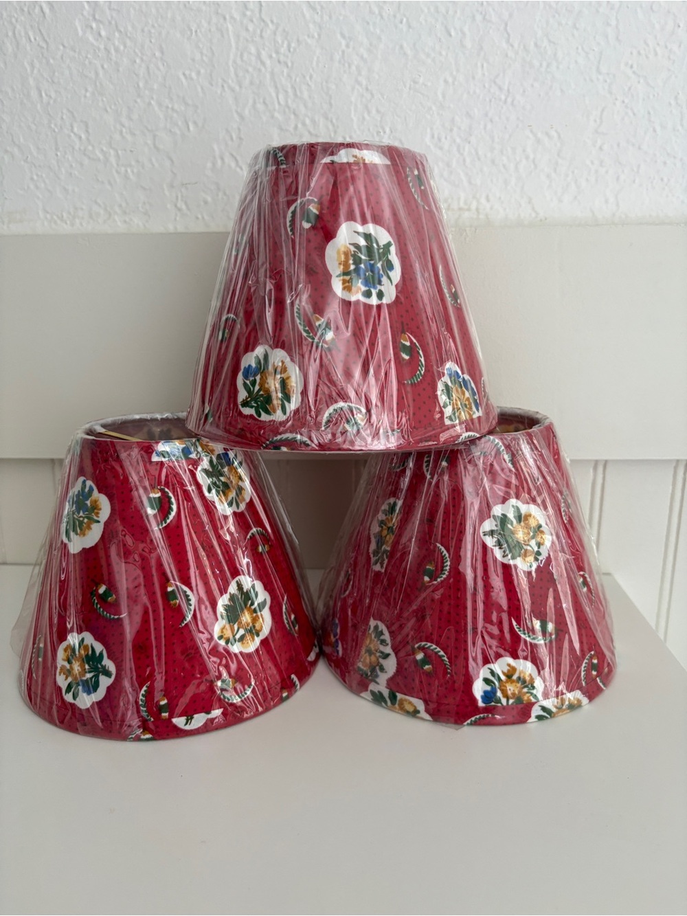 3 Rare Pierre Deux Avignonet Floral Small 5” Chandelier Lamp Shades